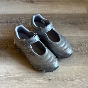 Adidas Taqwa Bint Ali Metallic Gray Mary Jane Athletic Shoes